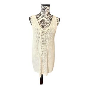 ZARA White Crochet Knit Mini Dress